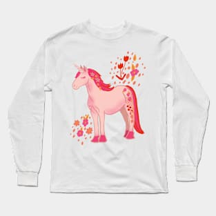 Sweet Pink Unicorn Long Sleeve T-Shirt